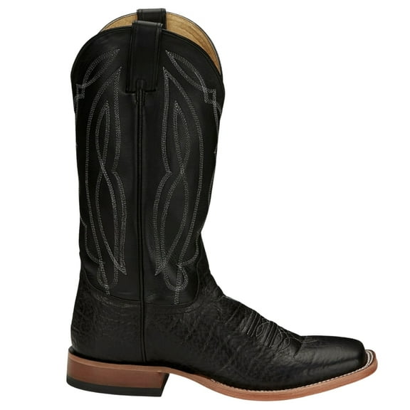 Tony Lama Men's Flat Cow Foot Western Boot Square Toe Black 8 1/2 EE  US