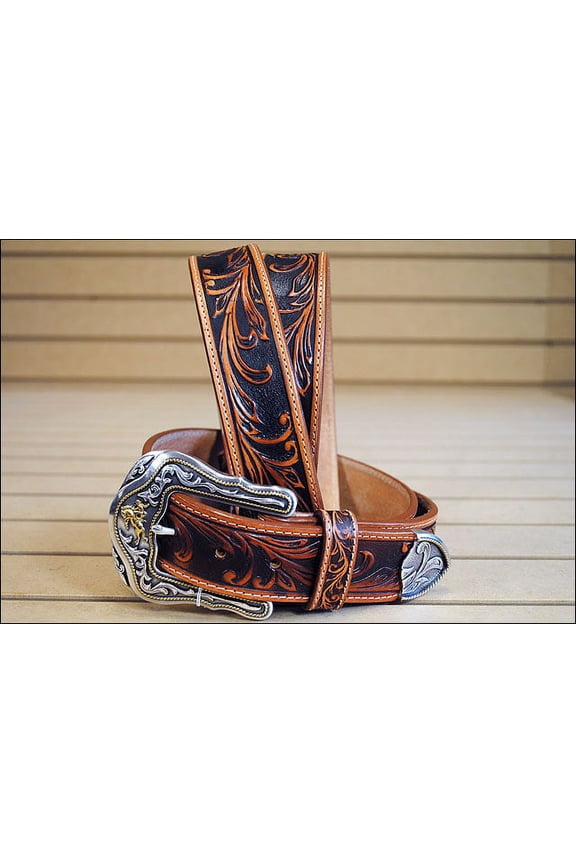 Tony Lama Westerly Ride Tooled Leather - Accessories Belt Men - C41514
