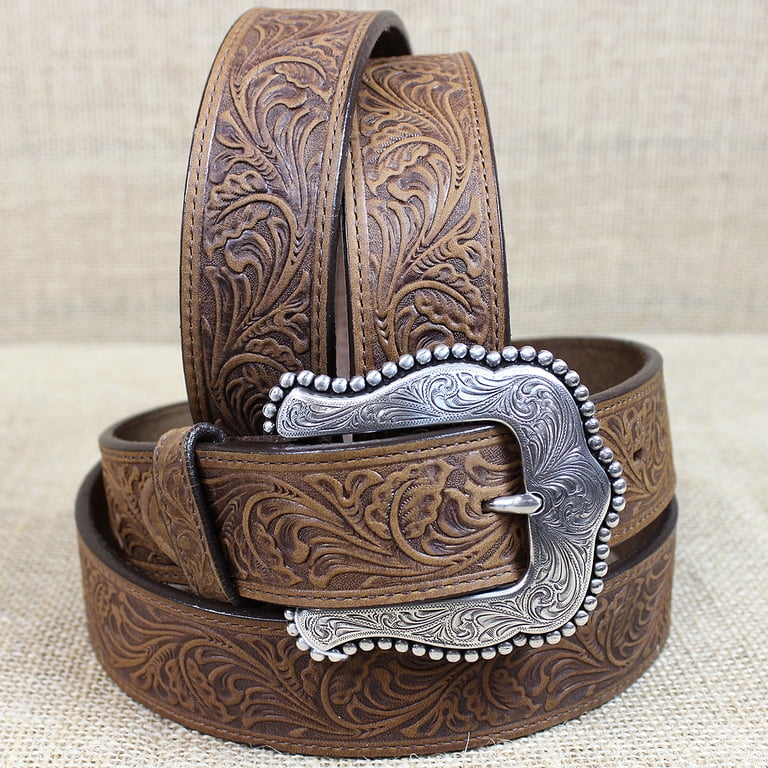 Vintage Tony Lama Belt Woman\'s  Long Horn BuckleWestern Cowboy Cowgirl Belt 32 Silver Women main image 2