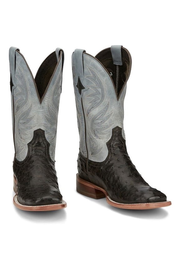 Tony Lama Women's TL5406 Searcy 11" Full Quill Ostrich Exotic Western Boot, Mink Black, 10 B