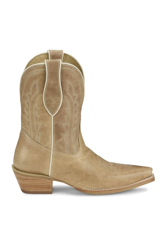 Tony Lama Womens Areli 9 Inch Embroidered Snip Toe Cowboy Mid Calf Boots