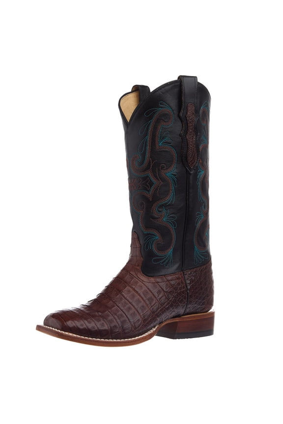 Tony Lama Womens Women`s Chasi Caiman Vamp 13in Midnight Cowhide Top 9 C Brown