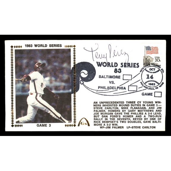 Tony Perez Autographed First Day Cover Philadelphia Phillies 1983 World Series SKU #177086
