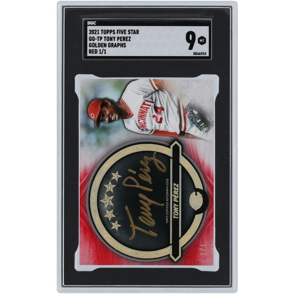 Tony Perez Cincinnati Reds Autographed 2021 Topps Five Star Golden Graphs Red #GG-TP #1/1 SGC Authenticated 9 Card - Fanatics Authentic Certified