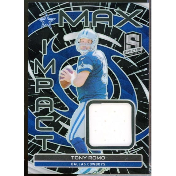 Tony Romo /75 Card 2023 Panini Spectra Max Impact Jersey Materials Hyper #13