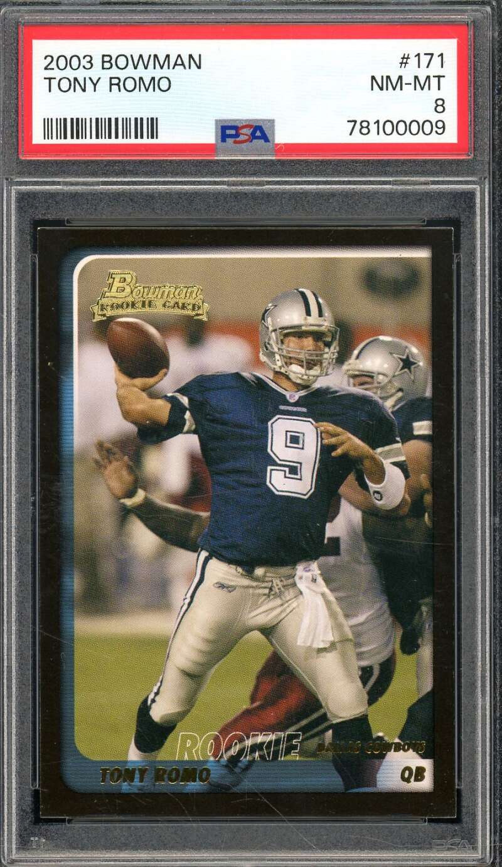 Tony Romo Rookie Card 2003 Bowman #171 PSA 8 - Walmart Business Supplies