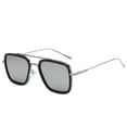 thumbnail image 1 of Tony Stark Aviator Sunglasses - Silver & Black Frame / Silver Mirrored Lens, 1 of 6
