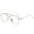 thumbnail image 1 of Tony Stark Aviator Sunglasses - Silver & Transparent Frame / Clear Lens, 1 of 6