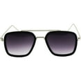 thumbnail image 1 of Tony Stark Vintage Retro Aviator Square Sunglasses, 1 of 8