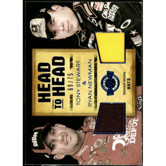 Tony Stewart/Ryan Newman Card 2010 Wheels Main Event Head to Head Blue #HHTSRN