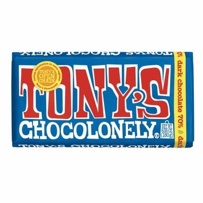 Tonys Chocolonely 70% Dark Chocolate Bar, 6.35 oz