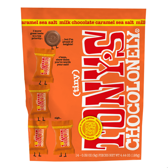 Tony's Chocolonely Caramel Sea Salt Milk Chocolate Tiny 14 - 0.32 oz