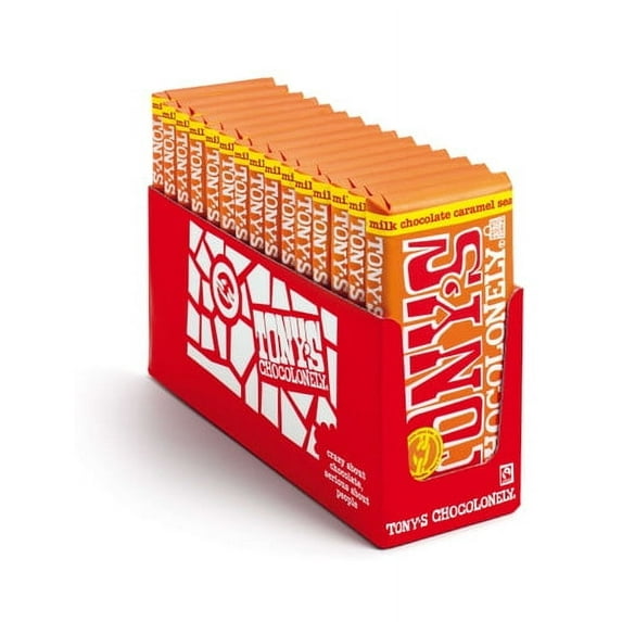 (Price/Case)Tony's Chocolonely USBMCS180 Milk Caramel Sea Salt 15-6.35 ounce