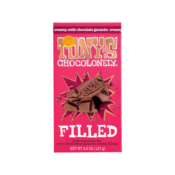 Tony's Chocolonely Filled Creamy Milk Ganache Bar, 4.5oz