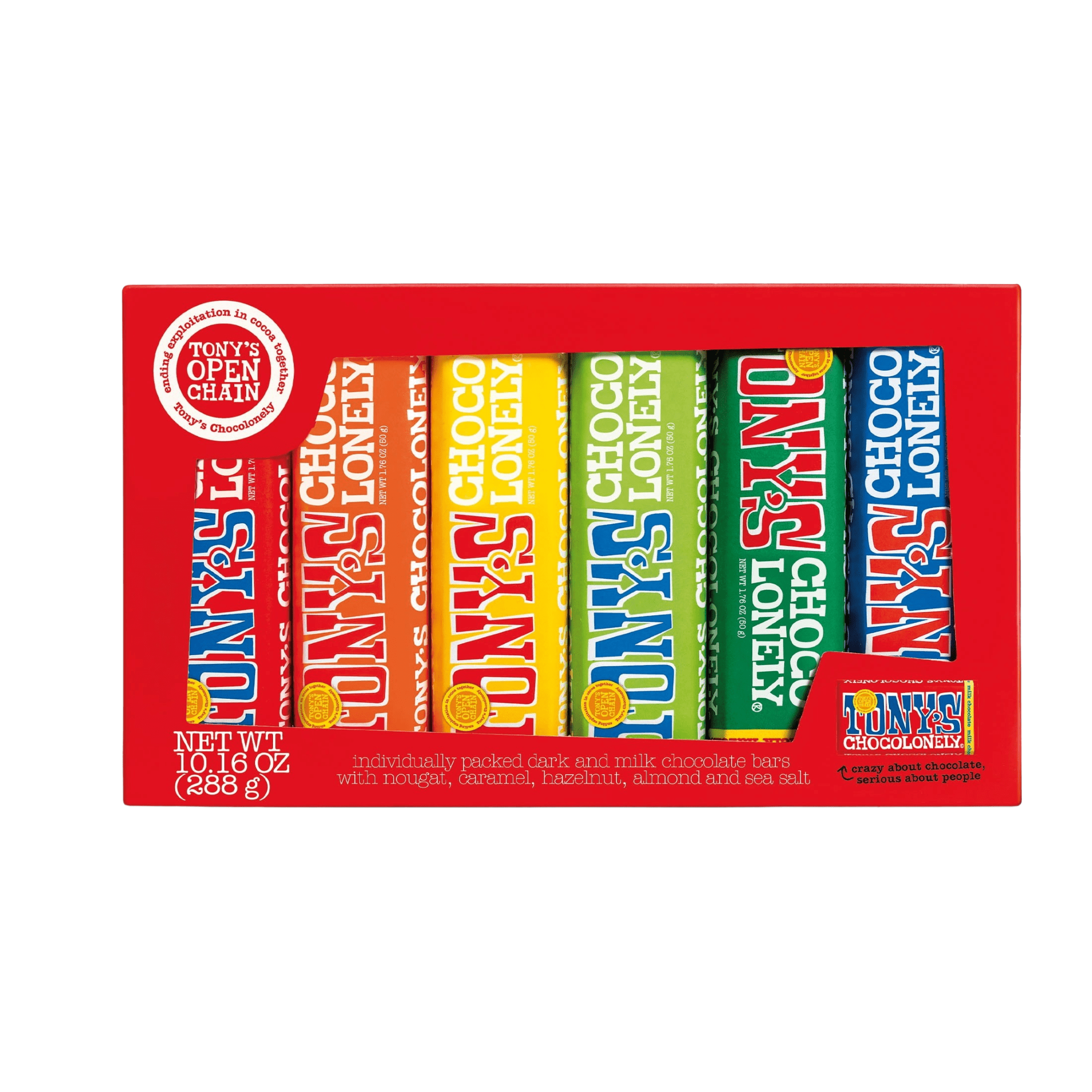 Tony's Chocolonely, Chocolate Bar Pack, 10.16 oz, Candy Variety