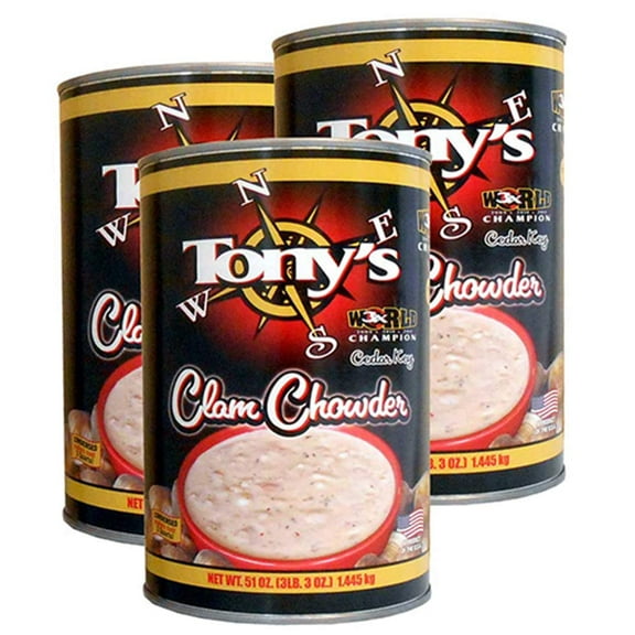 Tony's Clam Chowder AJH33x Champion Family/Restaurant Size 51oz (Pack of 3)