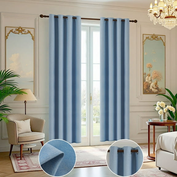 Tony's Colllection 2 Panels Solid Thermal Insulated Grommet Blackout Curtains/Drapes for Bedroom Window