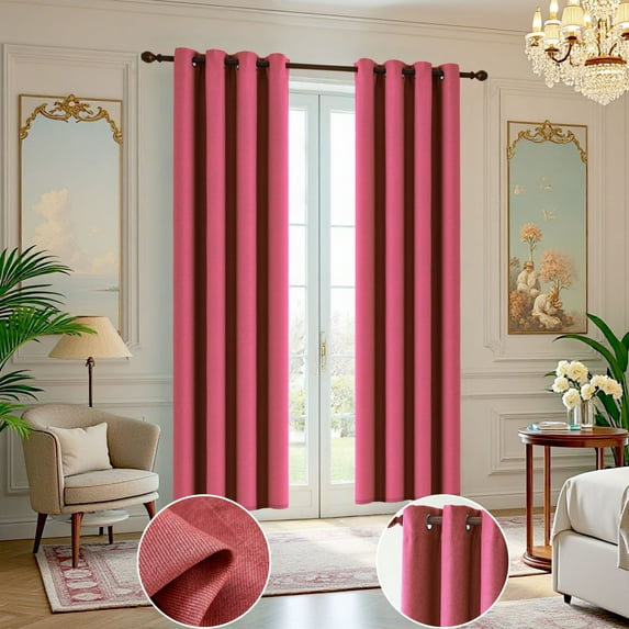 Tony's Colllection 2 Panels Solid Thermal Insulated Grommet Blackout Curtains/Drapes for Bedroom Window