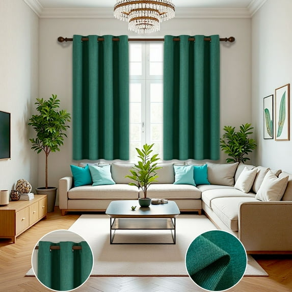 Tony's Colllection 2 Panels Solid Thermal Insulated Grommet Blackout Curtains/Drapes for Bedroom Window