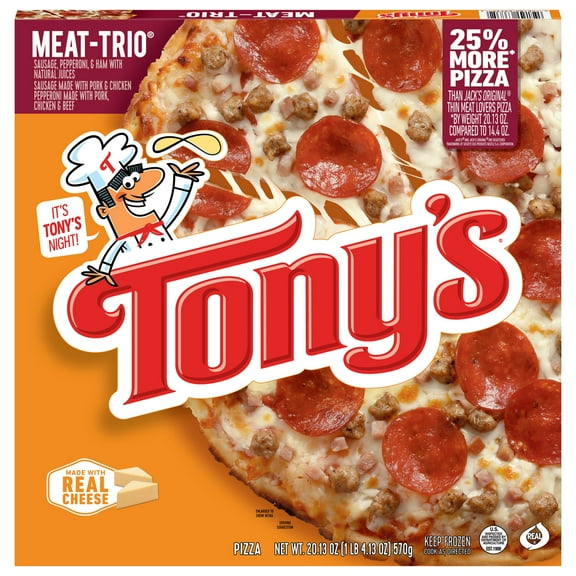 Tony's Meat Trio Pizzeria Style Crust Frozen Pizza, 20.13 oz