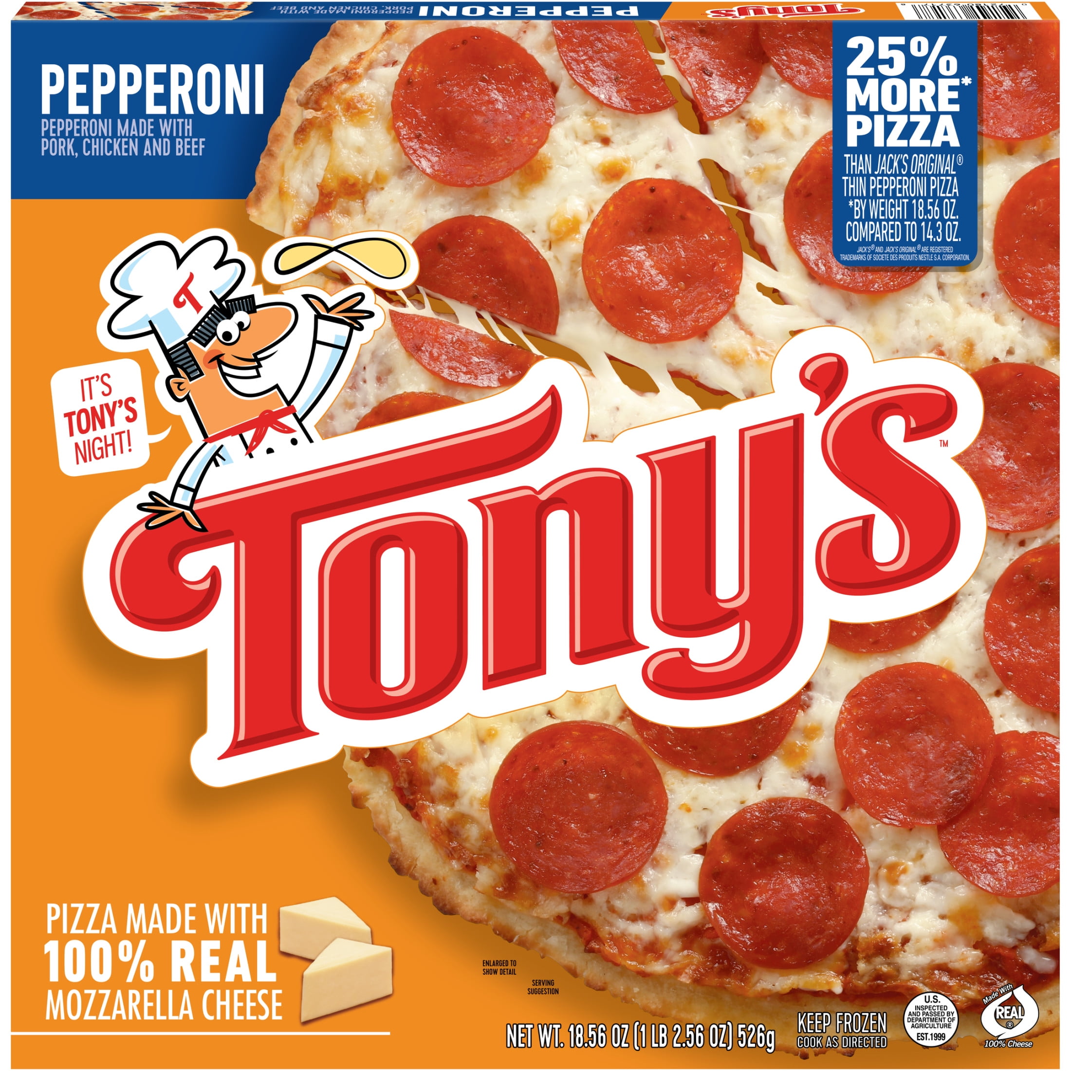 Tony's Tony's Pepperoni Pizzeria Style Crust Frozen Pizza, 18.56 oz