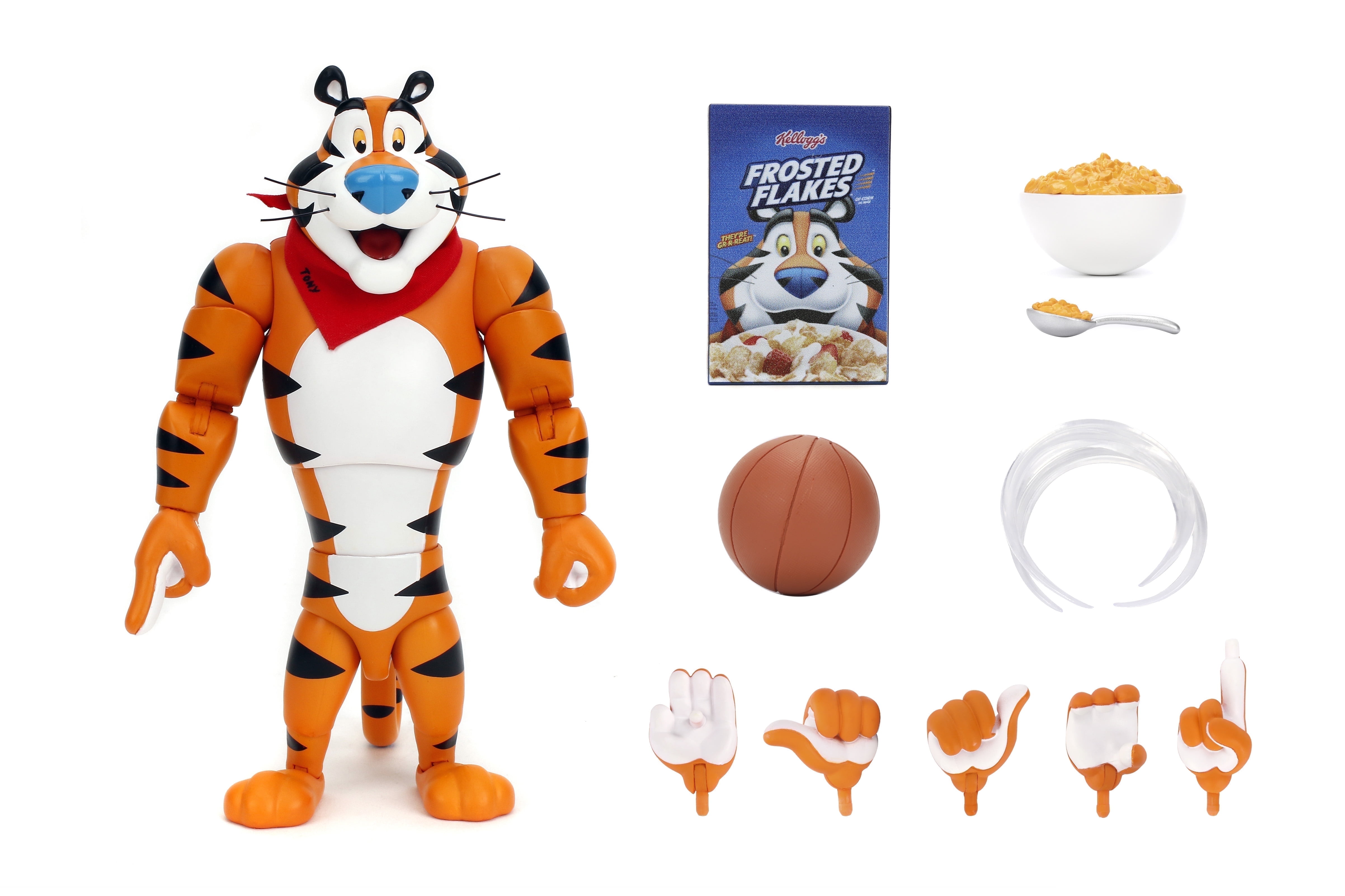 Kellogg's Frosted Flakes Tony the Tiger 6" Action Figure Highly Articulated Collectible by Jada Toys Nostalgic Detail Exclusive Packaging