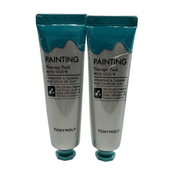 TonyMoly Painting Therapy Pack Blue Color Gel Clay Hydrating & Calming 1 oz All Skin Types Set of 2