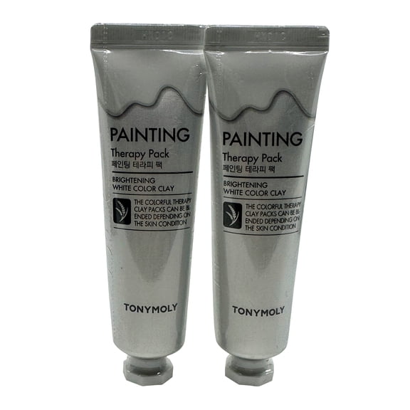 TonyMoly Painting Therapy Pack White Color Gel Clay Brightening 1 oz All Skin Types Set of 2