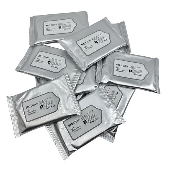 TonyMoly Pro Clean Soft Tissue Moisturizing & Fresh Cleansing Wipes 8 CT Set of 10