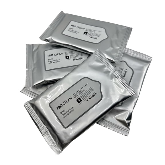 TonyMoly Pro Clean Soft Tissue Moisturizing & Fresh Cleansing Wipes 8 CT Set of 5