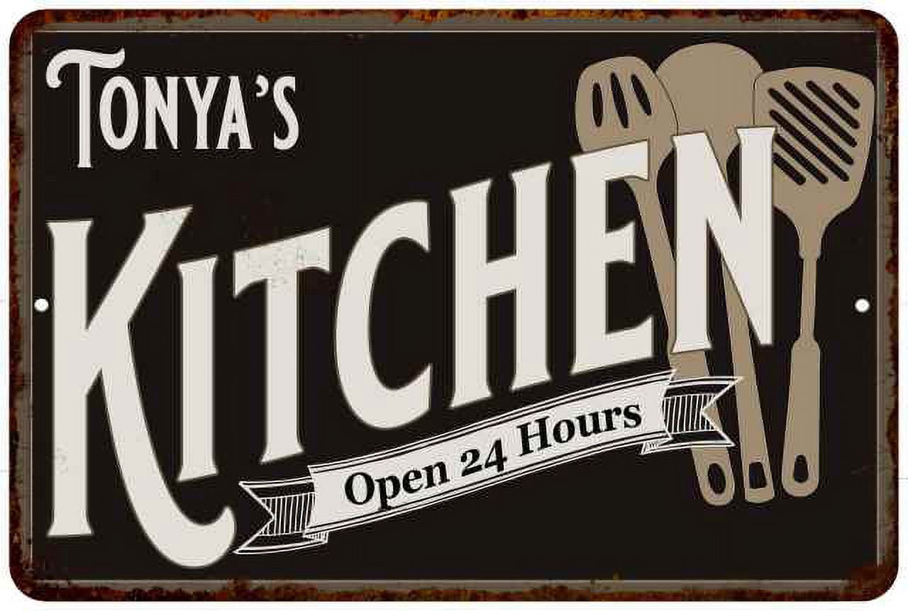 Tonya Sign Tonya's Kitchen Sign Metal Wall 8 x 12 Matte Finish Metal 108120019212 ...