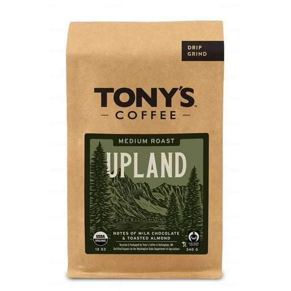 Tonys Coffee 41940 12 oz Upland Medium Roast Ground Coffee, Pack of 6
