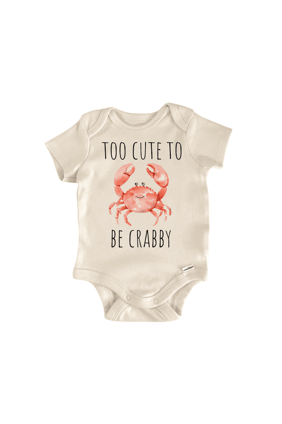 Too Be Crabby Beach Newborn Baby Bodysuit