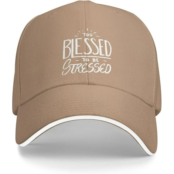 Too Blessed to Be Stressed Christian Faith Believe Baseball Cap Women Cowboy Hat Trucker Hat Men Dad Hat Sun Hat Black