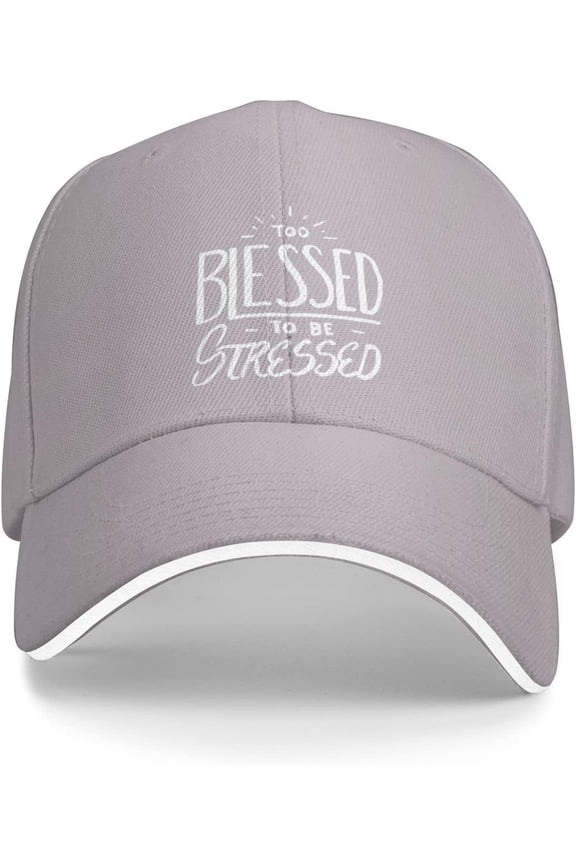 Too Blessed to Be Stressed Christian Faith Believe Baseball Cap Women Cowboy Hat Trucker Hat Men Dad Hat Sun Hat Black