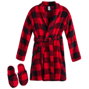 Too Cool 2 Sleep Boys Bathrobe-Super Soft Plush Fleece Robe and Slippers (5-16)