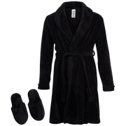 Too Cool 2 Sleep Boys Bathrobe-Super Soft Plush Fleece Robe and Slippers (5-16)