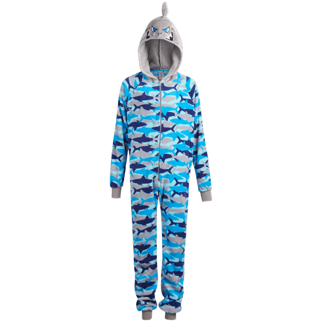 Too Cool 2 Sleep Boys One Piece Costume Pajamas, Fleece Sharks Dino