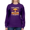 thumbnail image 1 of Too Cool 4 School - Retro Emoji Sunglasses Graphic Women's Sweatshirt, 1 of 4