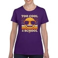 thumbnail image 1 of Too Cool 4 School - Retro Emoji Sunglasses Graphic Women's T-shirt, 1 of 4