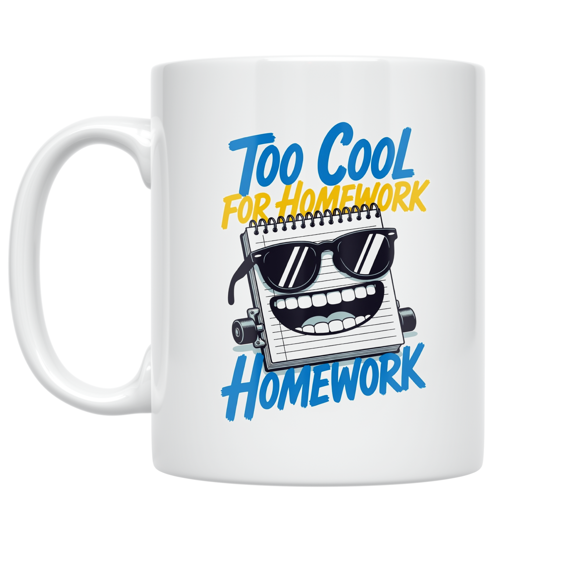 Too Cool for Homework - Student Attitude - 11 oz Ceramic Coffee Mug