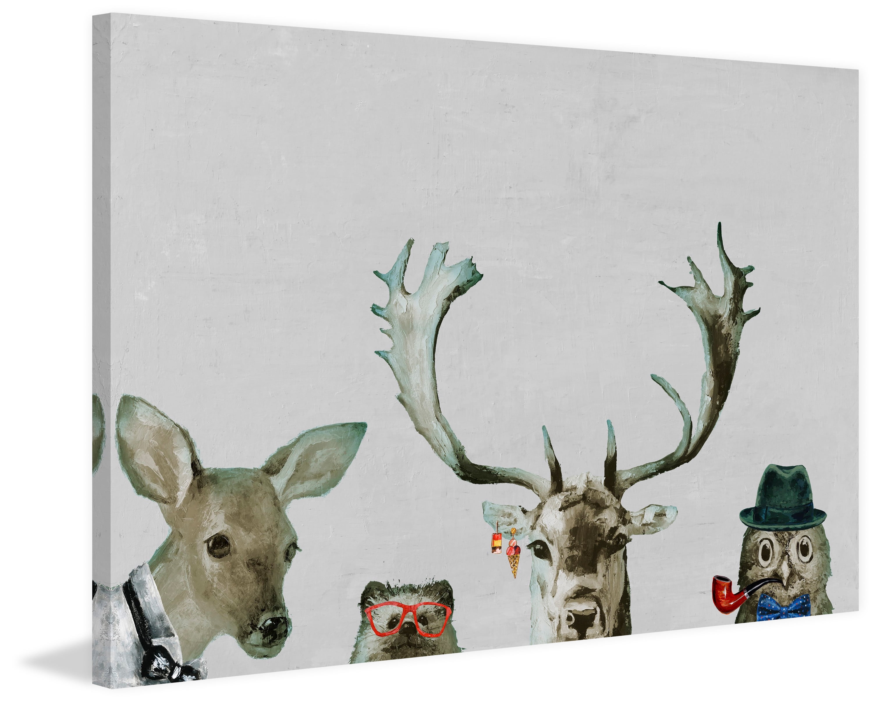 Too Cool for the Party in Gray Painting Print on Wrapped Canvas