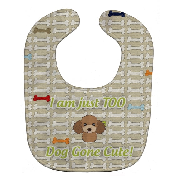 Too Cute Chocolate Brown Poodle Baby Bib