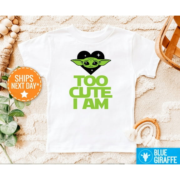 Too Cute I Am Shirt, Yoda Onesie, Funny Baby Onesie, Jedi Baby Clothes, Yoda Baby Clothes, Raglan Shirt TODDLER SHORT SLEEVE TEE BELLA CANVAS 3001T
