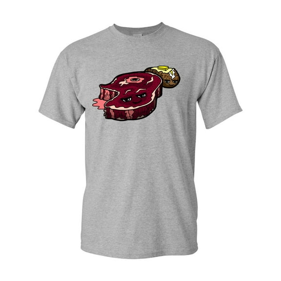 Too Cute To Eat Steak And Baked Potato Adult DT T-Shirts Tee