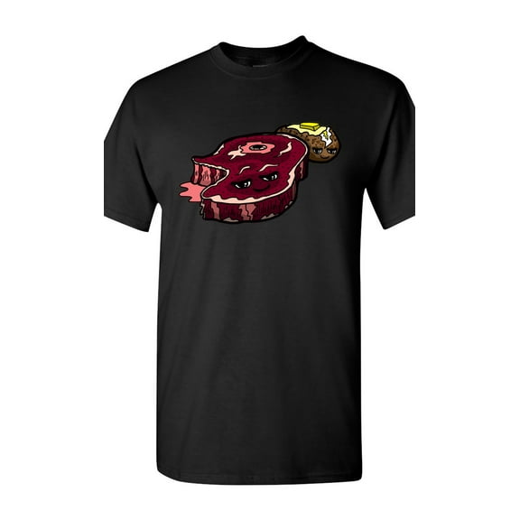 Too Cute To Eat Steak And Baked Potato Adult DT T-Shirts Tee