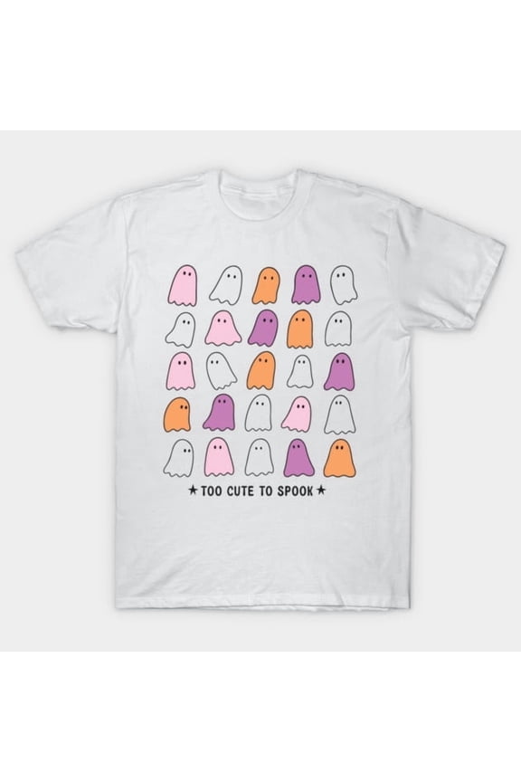 Too Cute To Spook Funny Halloween Retro Ghost Paranormal Spirit Boo Art - Everyday Gift G4351 T-Shirt, for men and women, Up to Size 5XL