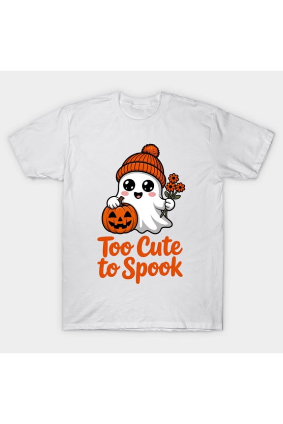 Too Cute To Spook Funny Halloween Retro Ghost Paranormal Spirit Boo Art - Stocking Stuffer G4376 T-Shirt, for men and women, Up to Size 5XL