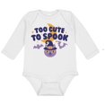 thumbnail image 1 of Too Cute To Spook Long Sleeve Baby Onesie Infant One Piece Bodysuit Newborn White, 1 of 4