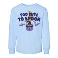 thumbnail image 1 of Too Cute To Spook Toddler Kids Long Sleeve T-Shirt 4T Light Blue, 1 of 4